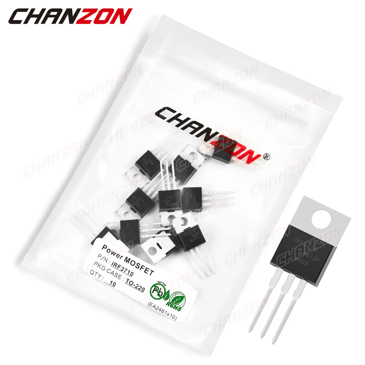 

10Pcs IRF3710 TO-220 Power SIC Mosfet Transistor Bipolar Junction BJT Powerful Triode Tube Fets DIP 57A 100V Integrated Circuits