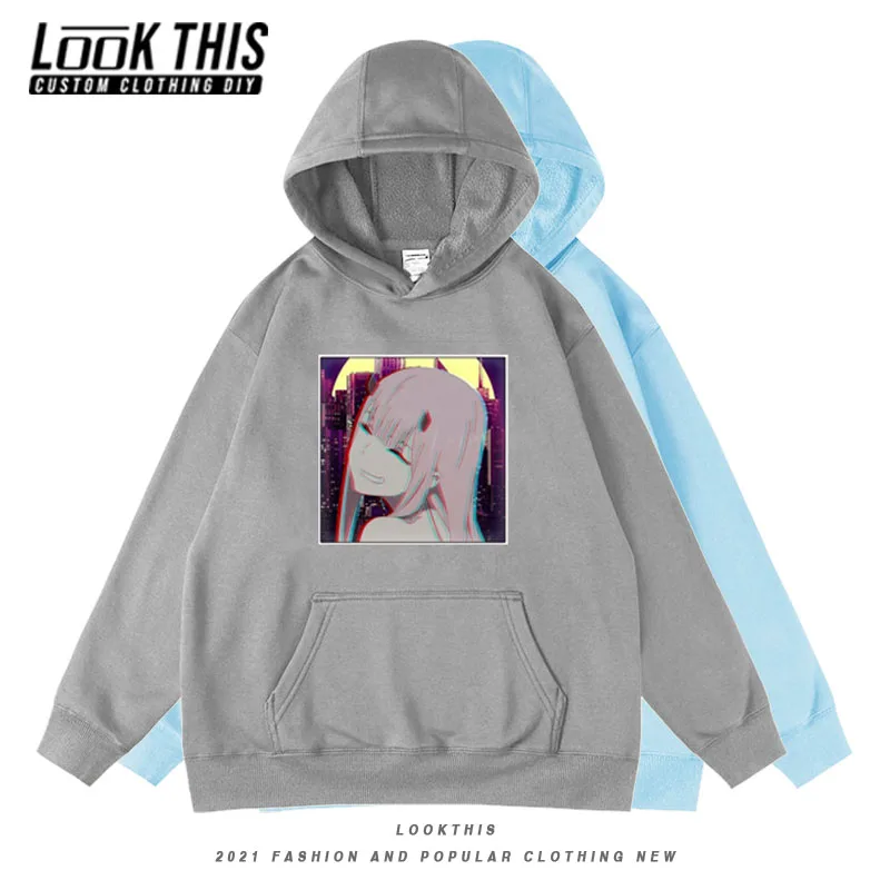 

Anime Darling Franxx Oversized Hoodie Cool Hoodie Men's Hoodie Cool Hooded Sweatshirt Unisex Boy Pullover Long Sleeve Loose Tops