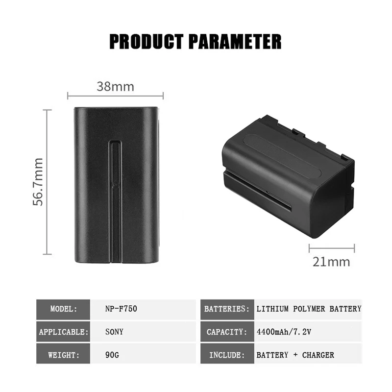Новинка аккумулятор для фотоаппарата NP-F750 NP-F770 4400 мАч + двойное зарядное
