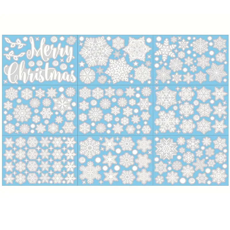 Рождественские наклейки двусторонние статические на стекло Новогодние