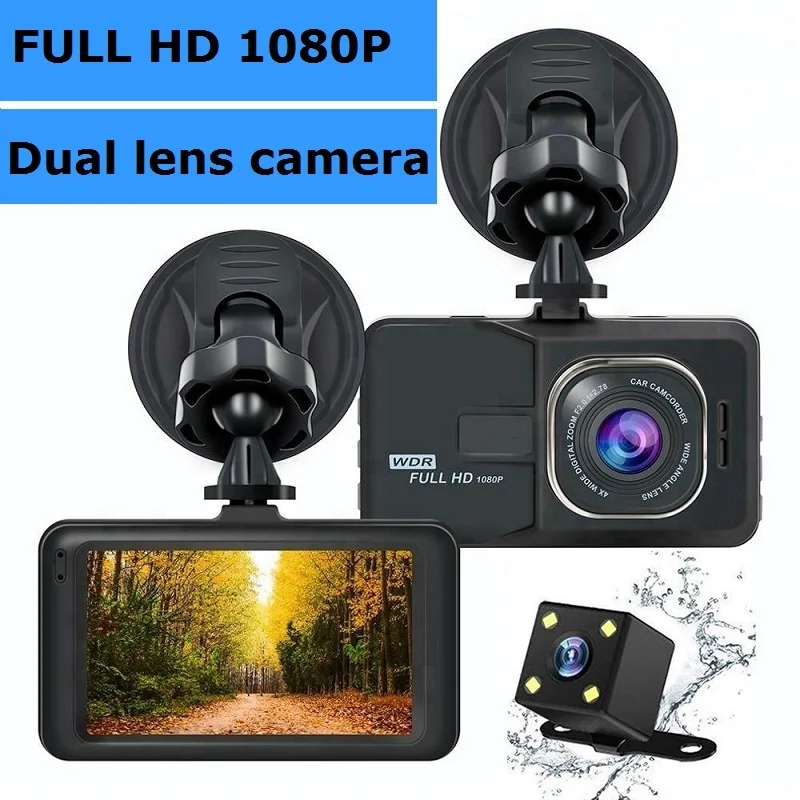 Двойная LensFull HD 1080P Цифровая камера 170 градусов Новый угол 3 0 дюйма портативный