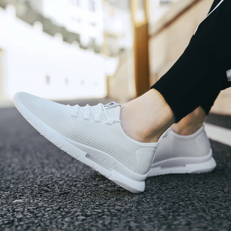 Мужская обувь модная Повседневные Легкие сетчатые туфли на шнуровке Новая