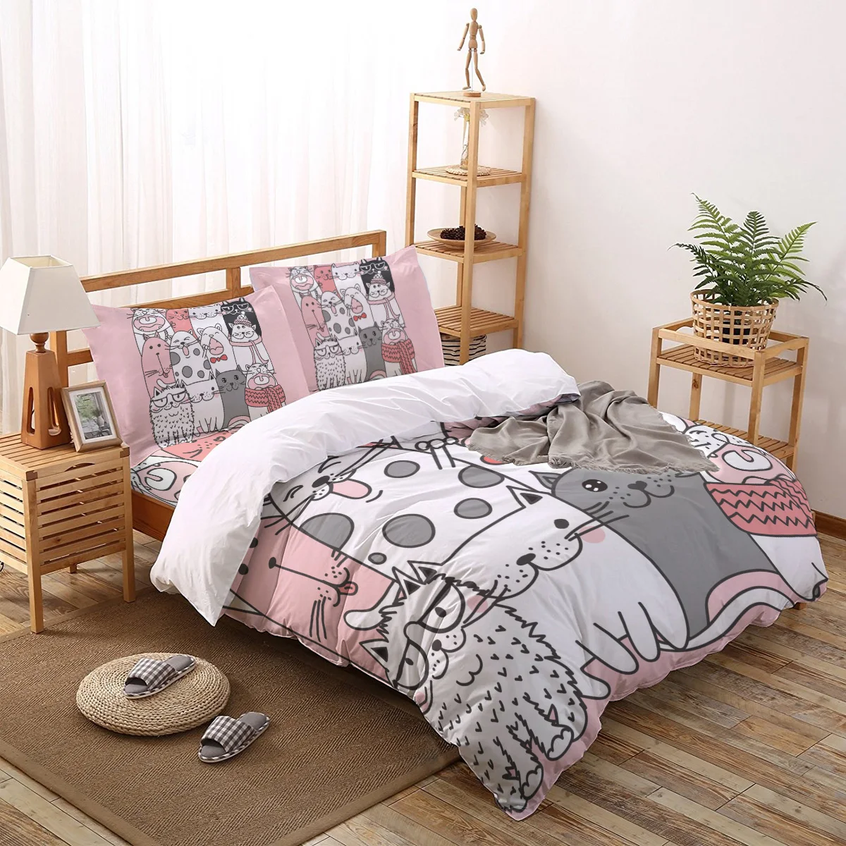 

Cartoon Animal Cute Cats Bedding Set Duvet Cover Quilt Cover 3D Printing Bedding Queen King Bed Kids Bed Cover Set