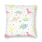 Чехол для подушки с рисунком динозавра, полиэстеровый льняной бархатный креативный декоративный чехол для подушки на молнии, чехол для постельного белья