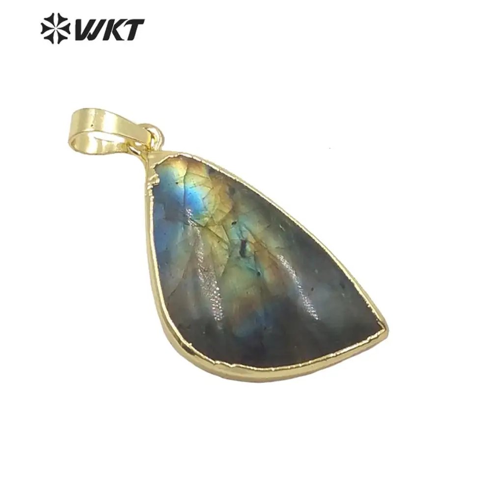 WT-P597 оптовая продажа случайной формы необработанный камень кулон из Лабрадорита
