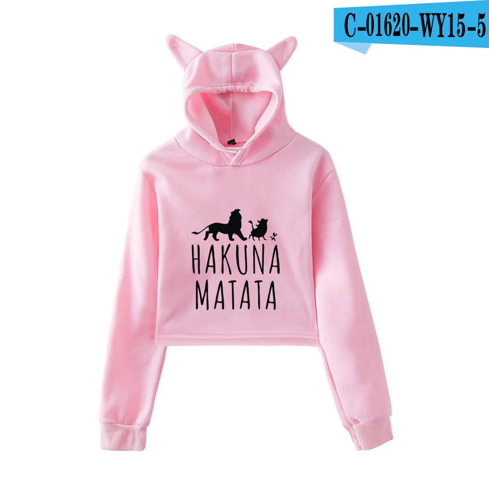 Король Лев Simba фильм саундтрек Акуна Матата принт модный тренд кошачьи уши Топ женские толстовки Толстовка сексуальная одежда - Цвет: picture color