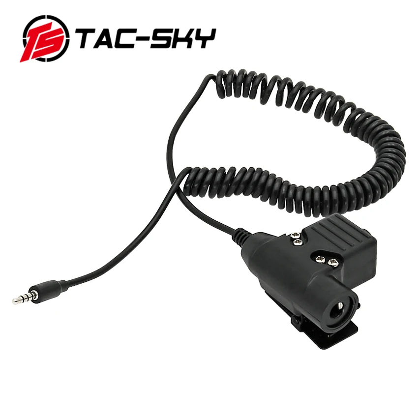 TAC-SKY Tactical Hunting Noise Cancelling Headphones Walkie Talkie Shooting Headset Military Adapter PTT U94 PTT Phone Plug PTT