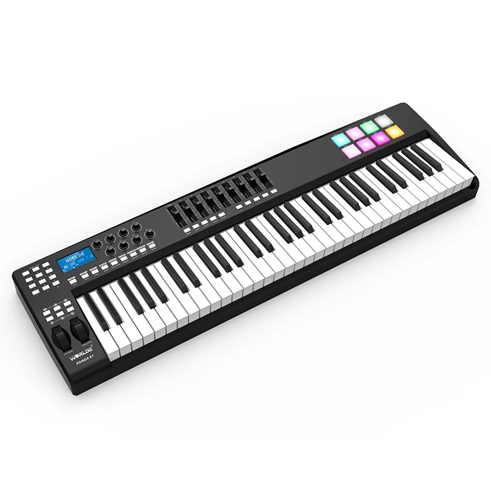 WORLDE PANDA61 портативный 61-клавишный USB MIDI-контроллер клавиатуры 8 RGB с Цветной