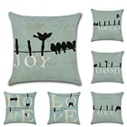 Наволочка для подушки, с рисунком птиц на телефонной стойке, 45x45 см, декоративная наволочка в скандинавском стиле, 1 шт.