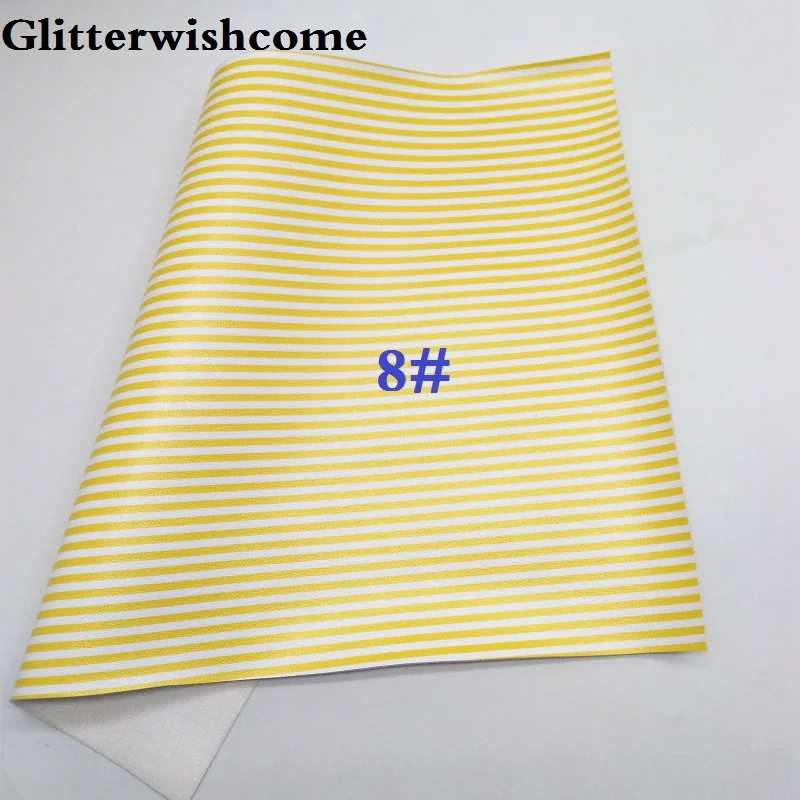 8 Glitterwishcome 21X29 см A4 размер винил для бантов печатные полосы Кожа Fabirc искусственная кожа листы для бантов, GM184A - Цвет: 8
