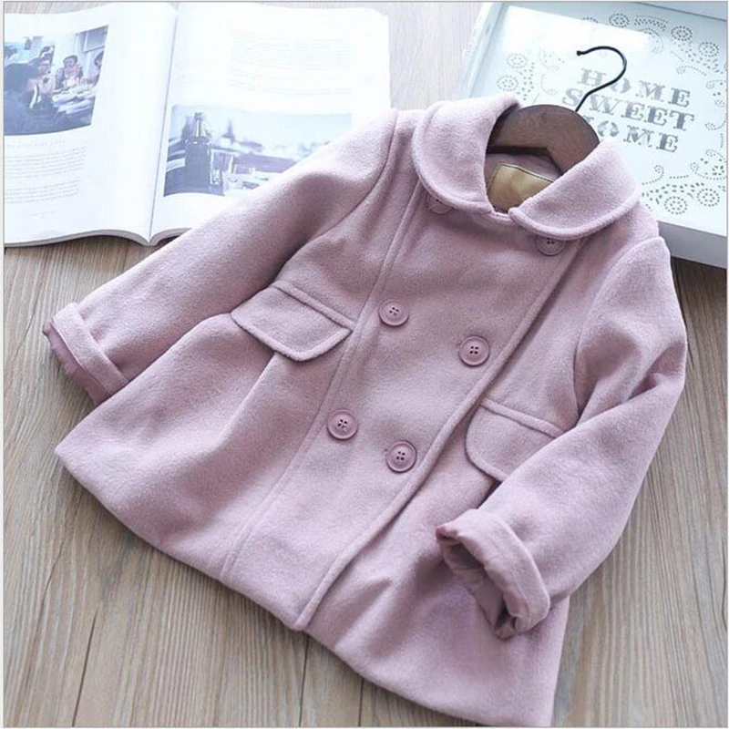 Осенне-весенняя куртка для маленьких девочек пальто розового и серого цвета