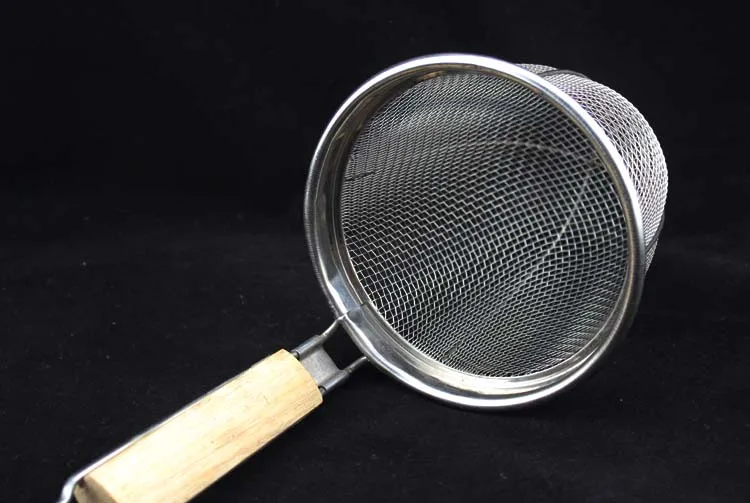 Из нержавеющей стали с деревянной ручкой жарочная Корзина Фильтр пельмени лапша