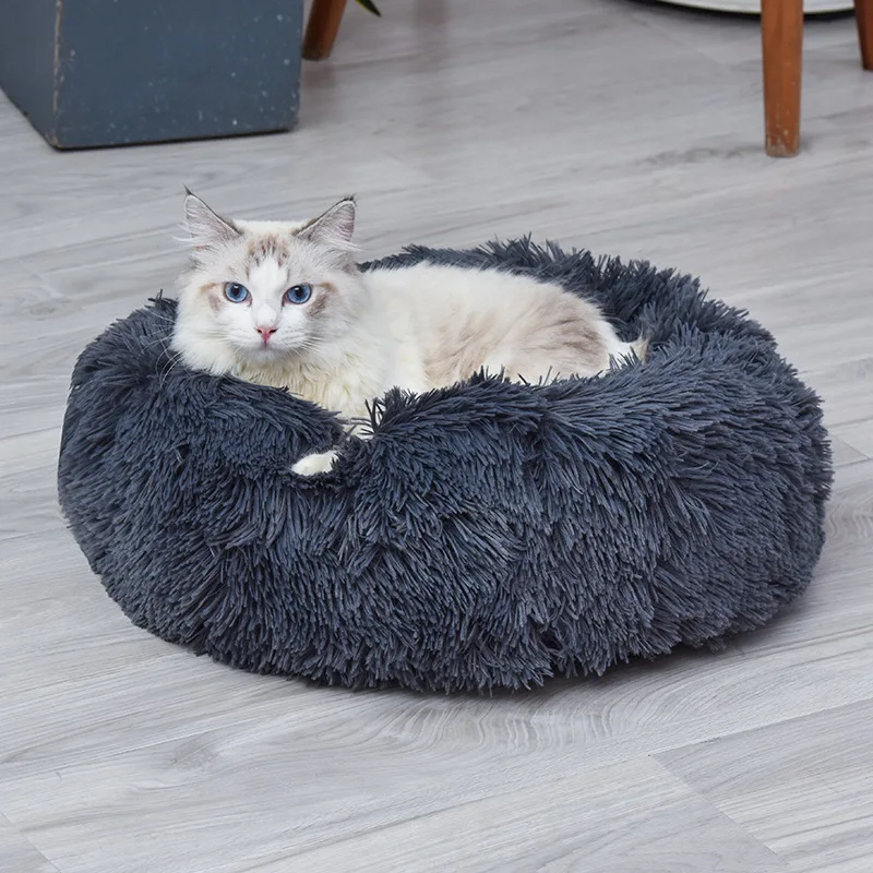 

Plush Dog House Four Seasons Round Cat House Dog House Cushion Pet House Cross Border Pet Bed House Pet Products