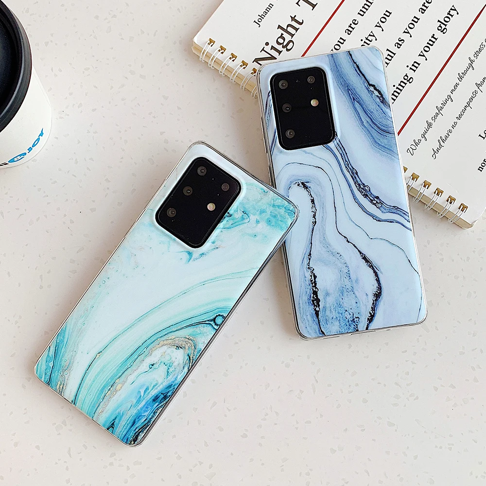 Чехол для телефона LOVECOM Gradient Marble с кольцом Samsung S20 Plus A50 A70 S9 S10 Note 8 9 10 20 мягкий чехол