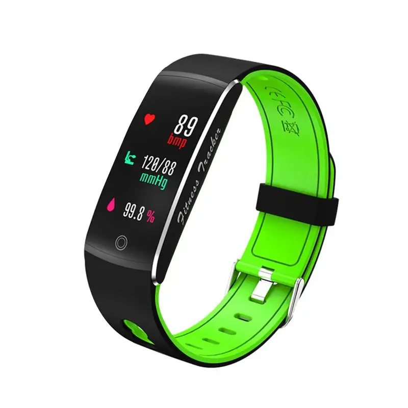 

F10 Smart Bracelet Tempered Color Screen Smart Bracelet Watch Two-color Strap Waterproof Smart Sports Bracelet (Green)