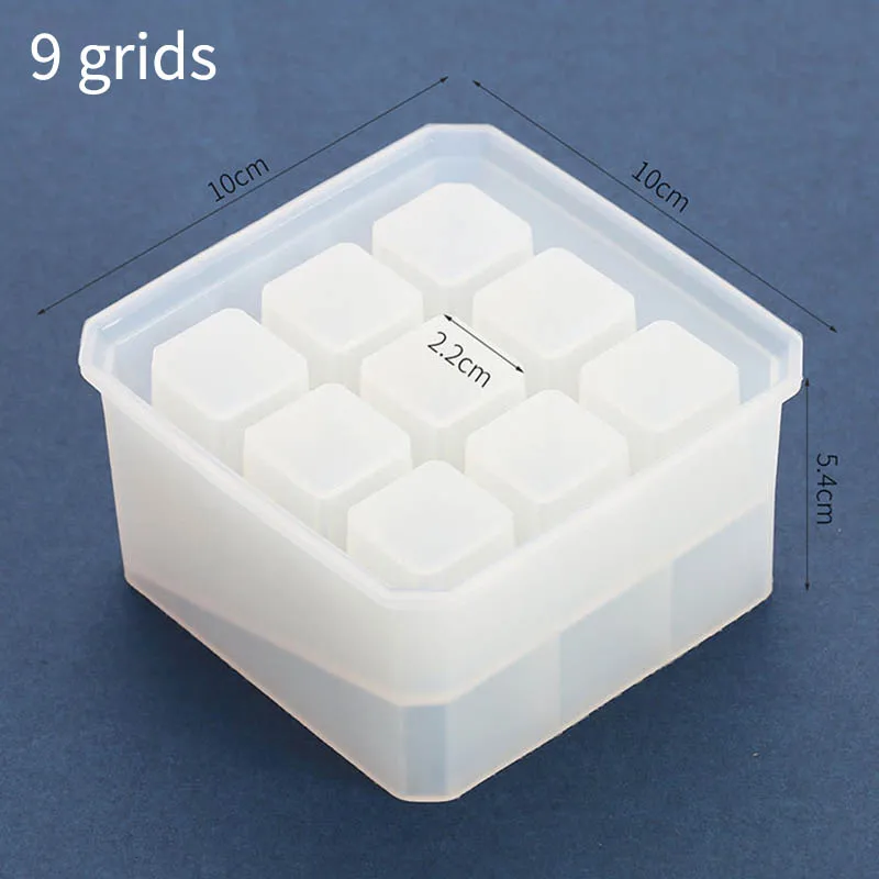 9 grids Портативный Еда Класс 9/12 сетки мульти-функциональная ручка инструменты стеллаж для хранения эпоксидная форма DIY силиконовые формы футляр для хранения помады - Цвет: 9 grids