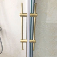 1pair brass glass door handle wood door long pulls adjustable shower knobshandles bath towel hanger bathroom doorknob hardware