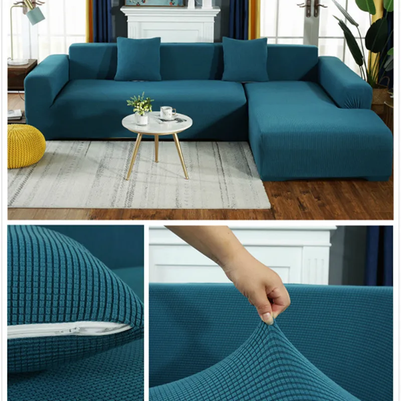 

Elastic sofa cover solid l-shaped cover velvet sofa of the sitting room sofa set of sofa cover