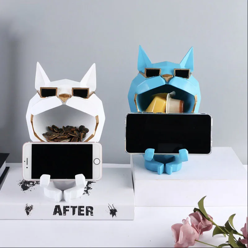 Verkaufen Harz Nordic Statue Cool Big Mund Katze Lebensmittel Süßigkeiten Schlüssel Lagerung Box Telefon Halter Skulptur Handwerk Ornamente Wohnzimmer Decor