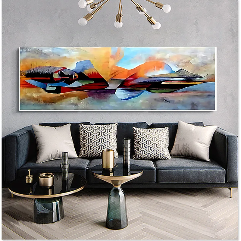 Современная ручная роспись картина маслом на стене абстрактные постеры спящей