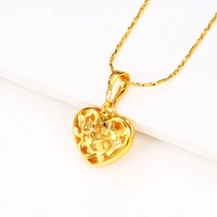 gold color necklace pendants for women fashion simple heart charm pendant fine jewelry for wedding birthday gift without chain