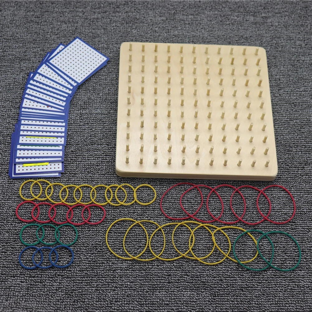Деревянная резиновая доска для ногтей с карточками геометрия обучение детская
