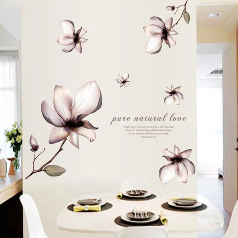 Новое поступление романтические фантазийные настенные наклейки с цветами на