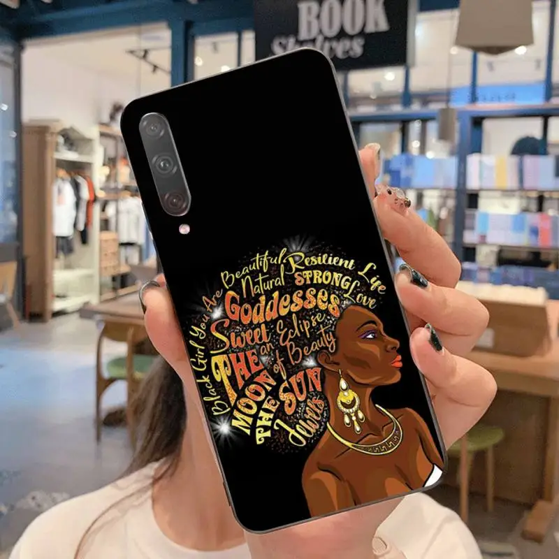 

Dabieshu New Personalized Black Girl Bling Cute Phone Case for Huawei P40 P30 P20 lite Pro Mate 20 30 Pro P Smart 2019 prime