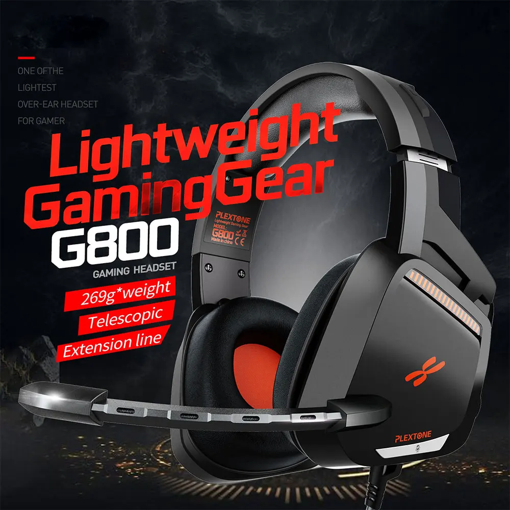 Игровые наушники G800 большие с микрофоном стереонаушники глубокими басами для ПК