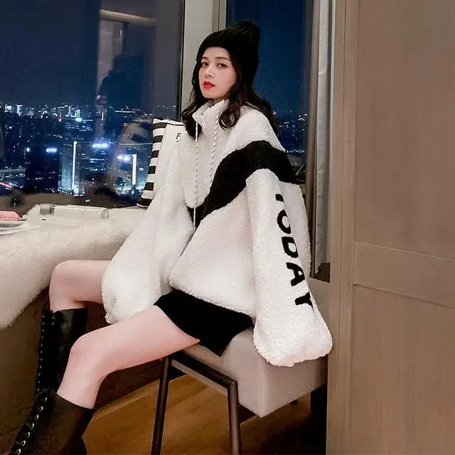 

New loose, large and small cotton padded coat with thick Plush