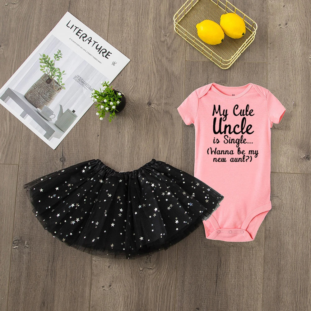Мой милый дядя один хотите быть моим Новый тетей забавные BabyRomper детское платье