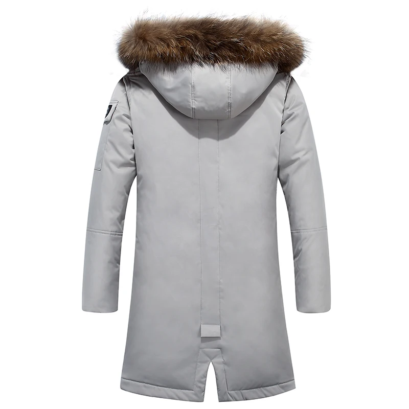 2019 Winter New Men's Red Down Jacket Fashion Casual Fur Collar Hooded Thicken Duck jackets Coats Male Brand Clothing | Мужская
