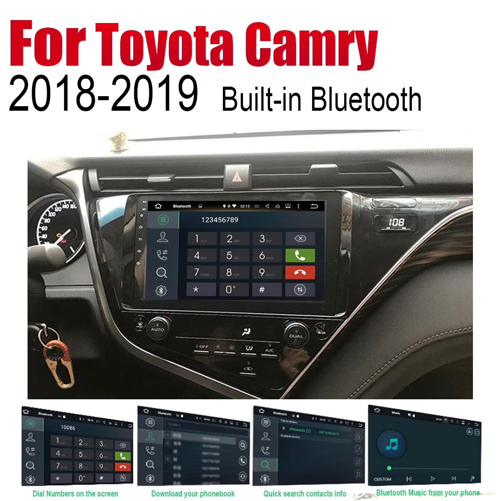 Автомагнитола на Android стерео DVD GPS навигация для Toyota Camry 2018 ~ 2019 Bluetooth Wi Fi 2din