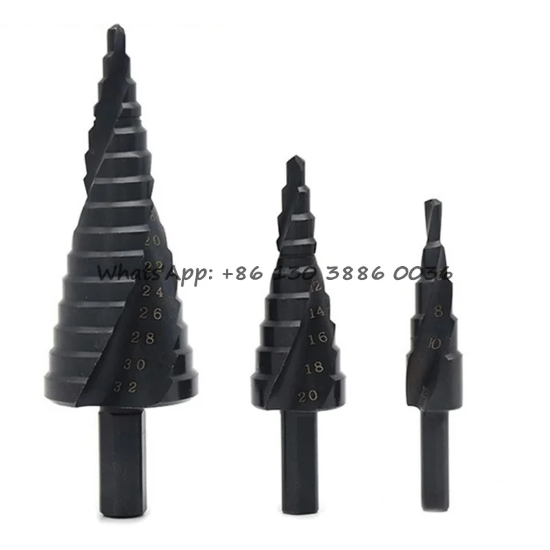 

Hot Sale Metal Drill 4-12/20/32mm HSS Cobalt Step Cone Drill Bit Nitride Coated Wood/Metal Hole Cutter Drill Spiral Groove Set