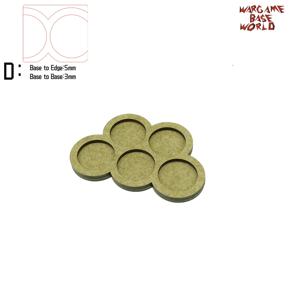 edge5basestobases3mm Wargame Base World-Movement Tray-5 круглых 25 мм-форма MDF - Цвет: edge5basestobases3mm