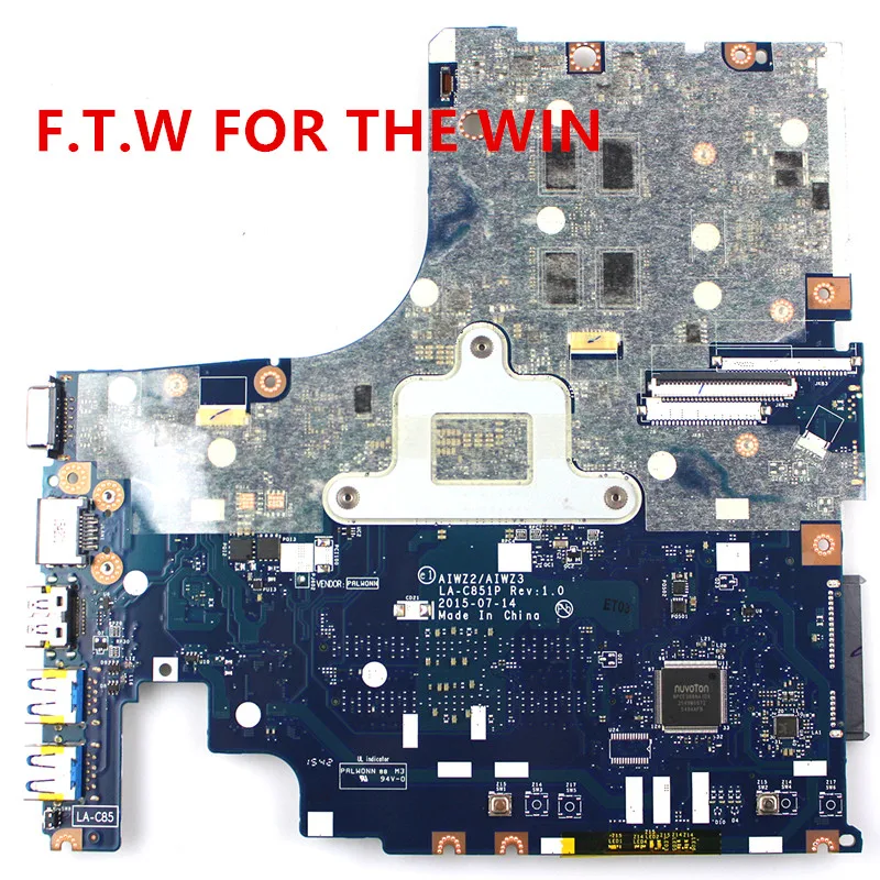 Verkauf 5B20K34588 Für Lenovo Motherboard R7 M360 2G DDR3 500-15ISK Laptop Motherboard CPU I3 6100U AIWZ2/AIWZ3 LA-C851P 100% ARBEIT
