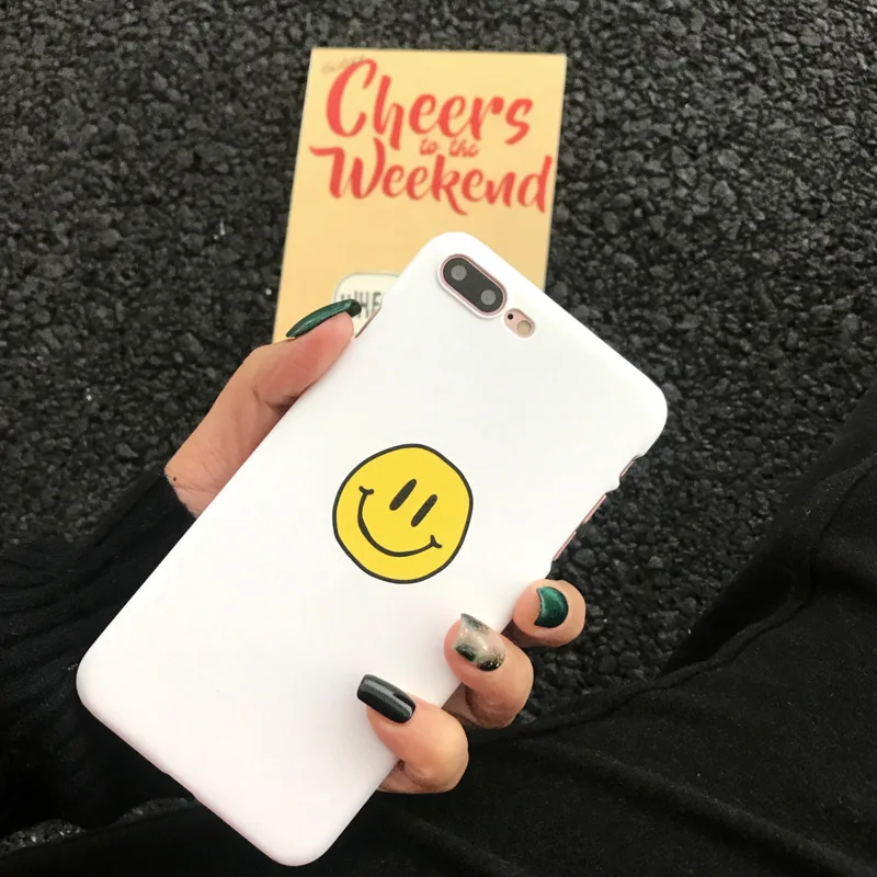 Новый креативный чехол для телефона со смайликом iPhone X XS XR XSMax 8 7 6 6S PluS жесткий с