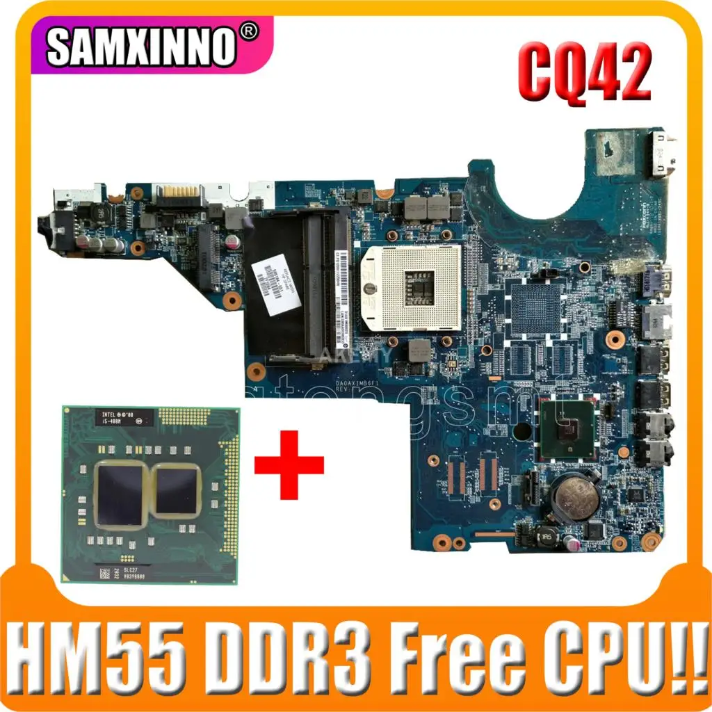 Akemy материнская плата 595184-001 для HP CQ42 CQ62 G42 G62 ноутбука HM55 DDR3 Бесплатный процессор! |