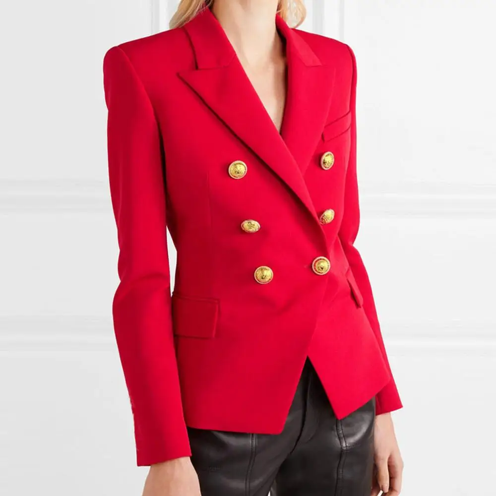 Женский двубортный блейзер с длинным рукавом размера плюс на пуговицах рабочий