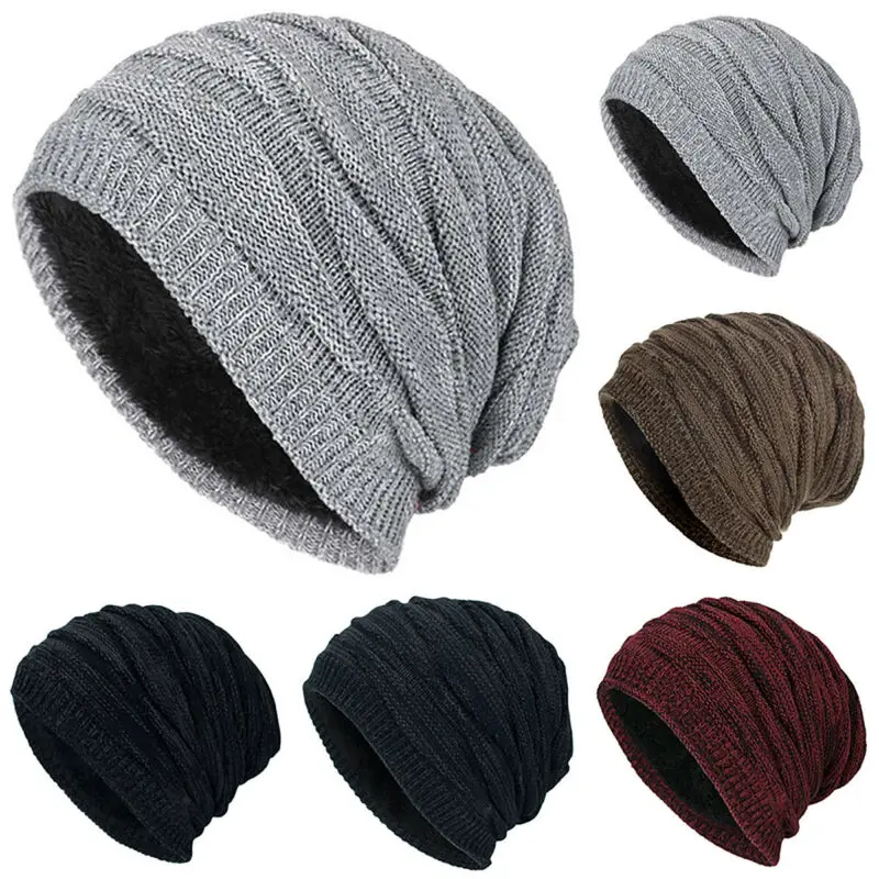 

Winter Slouchy Beanie Knit Crochet Hat Men Women Outdoor Baggy Warm Skull Cap