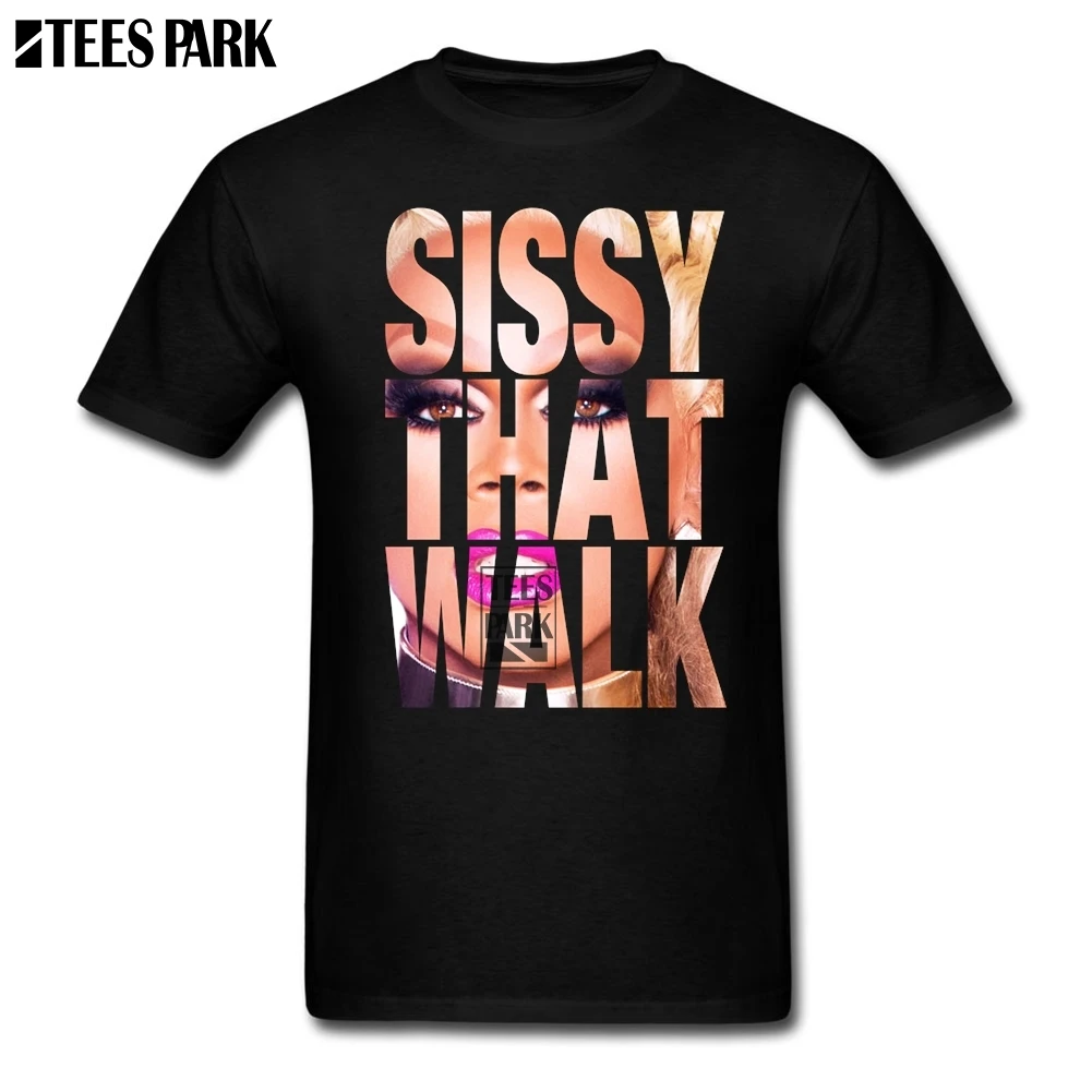 Cotton Shirt Men Rupaul Sissy That Walk Designer T Shirts Crew Neck Plus Size Men's Solid Movie | Мужская одежда