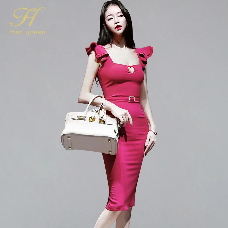 Женское винтажное платье карандаш H Han Queen элегантное узкое длиной до колена для
