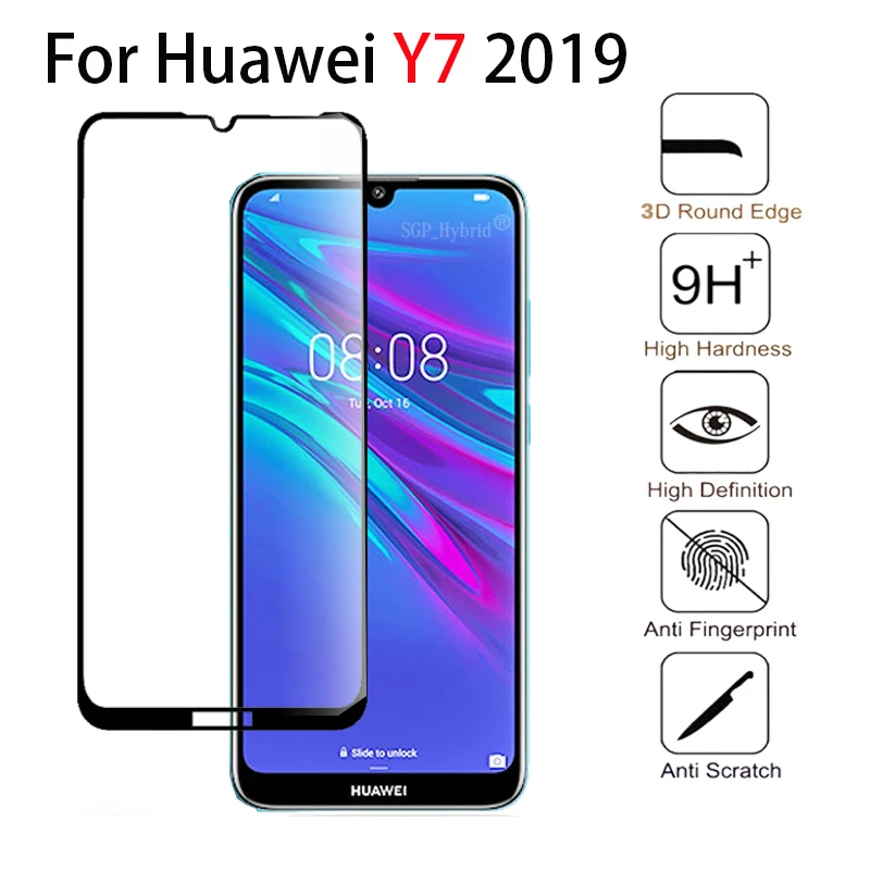 9H для huawei y7 закаленное стекло полное покрытие для huawei y7 устойчивый к царапинам чехол huawey Y 7 y72019 на для huawei y7