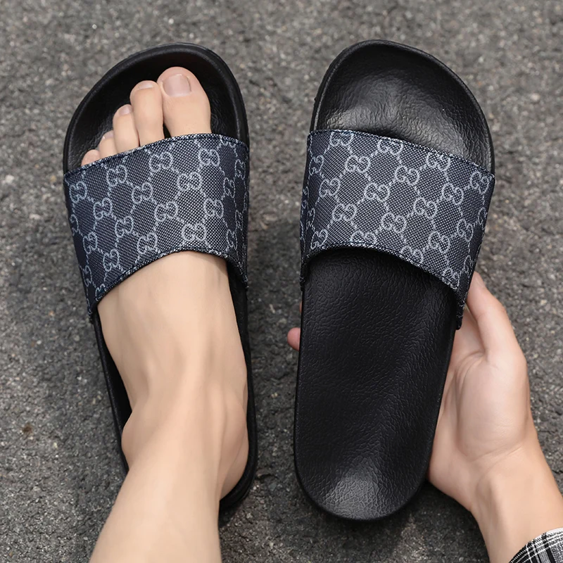 

Brand Men Slides Casual Bathroom Women Sandals Outdoor Soft Sole Shoes