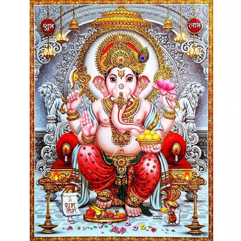 Region Ganesha Printed Canvas 11CT Cross Stitch Full Kit DIY Embroidery DMC Threads Handmade Sewing Knitting Hobby Needle | Дом и сад