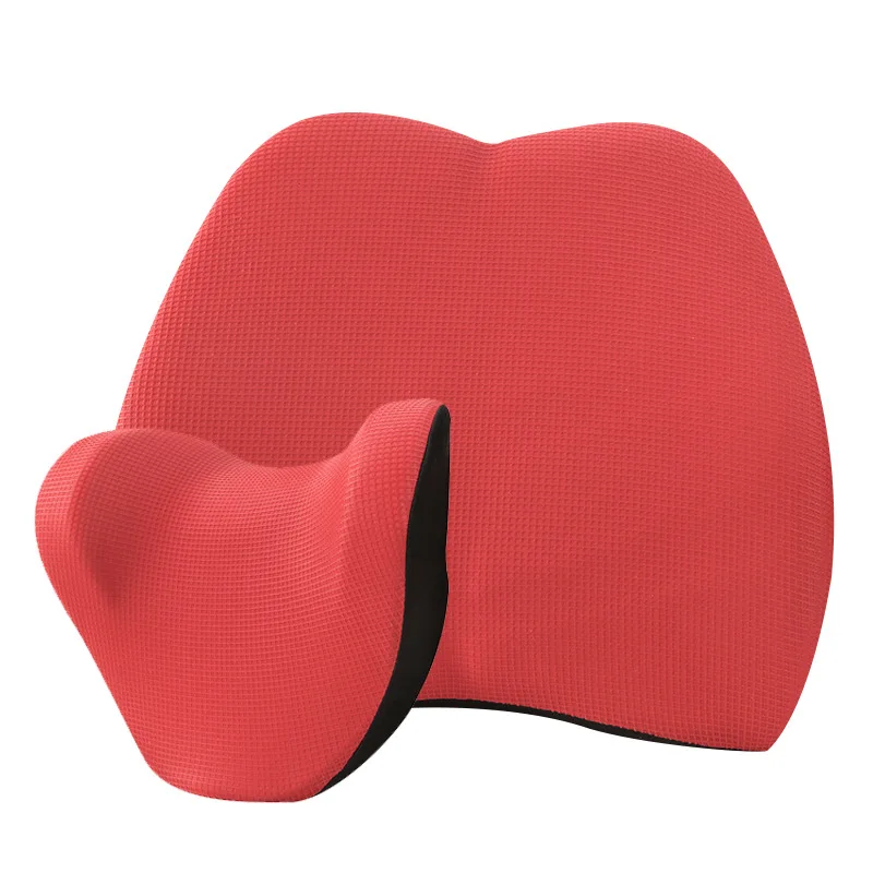 

Car Pillow Seat Back Support Office Chair Lumbar Pillow Low Back Pain Waist Pillow Memory Foam Black Posture Correct Car Product