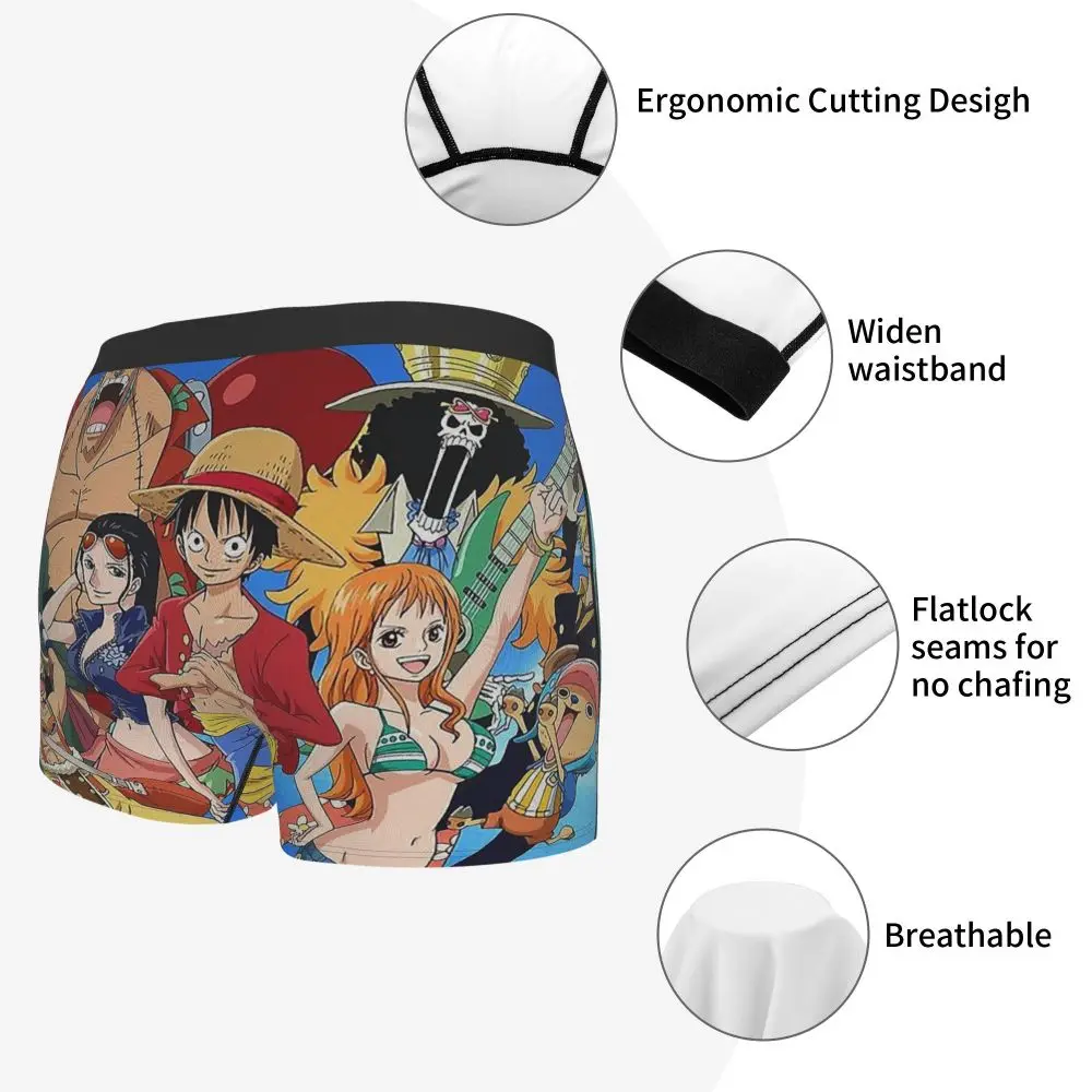 Трусы-боксеры Luffy с японским аниме дышащие мужские трусы принтом | Мужская одежда