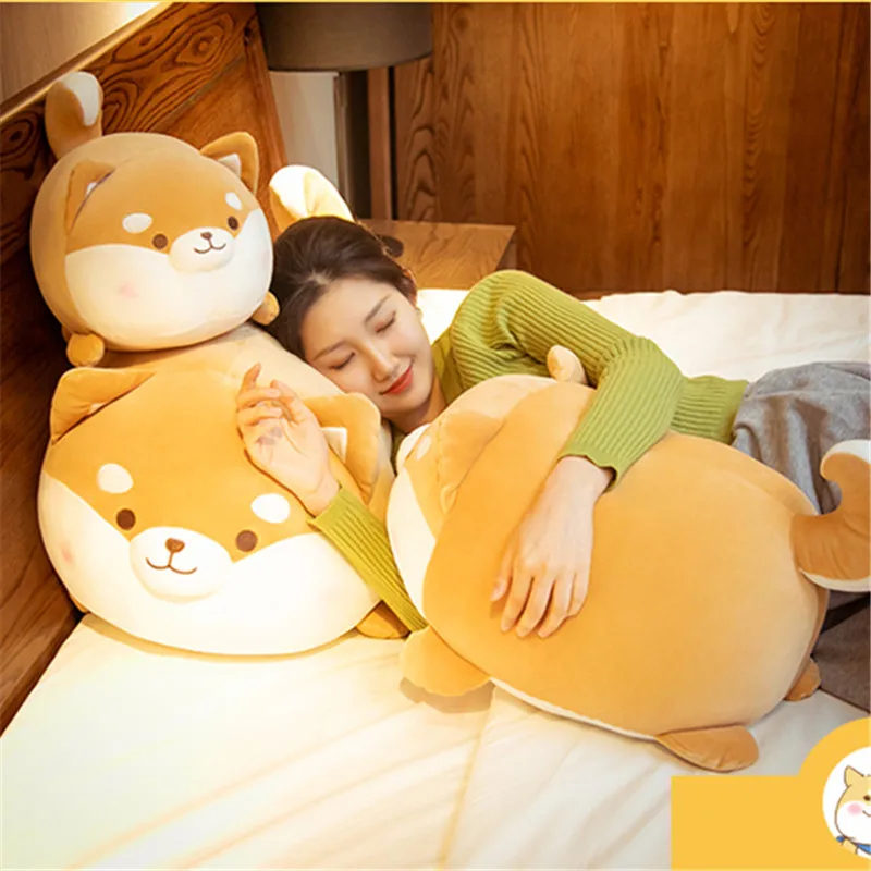 Симпатичная корги и Сиба ину плюшевые игрушки кавайная Лежащая собака Подушка