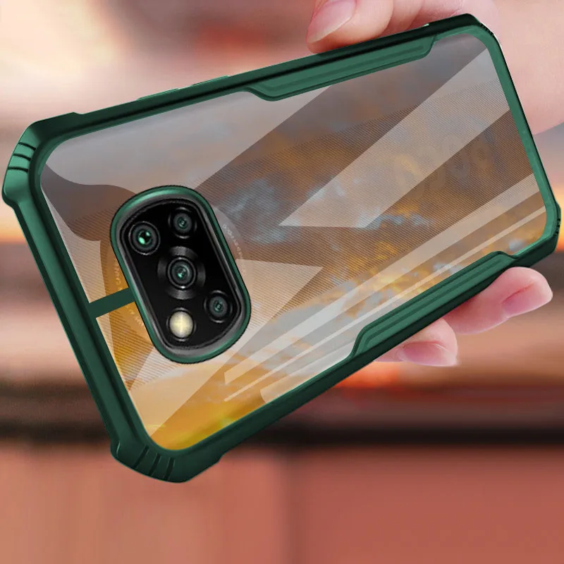 Чехол для Xiaomi POCO X3 NFC, жесткий прозрачный ударопрочный армированный защитный чехол для xiaomi POCO M3 F2 X3Pro x3 nfc