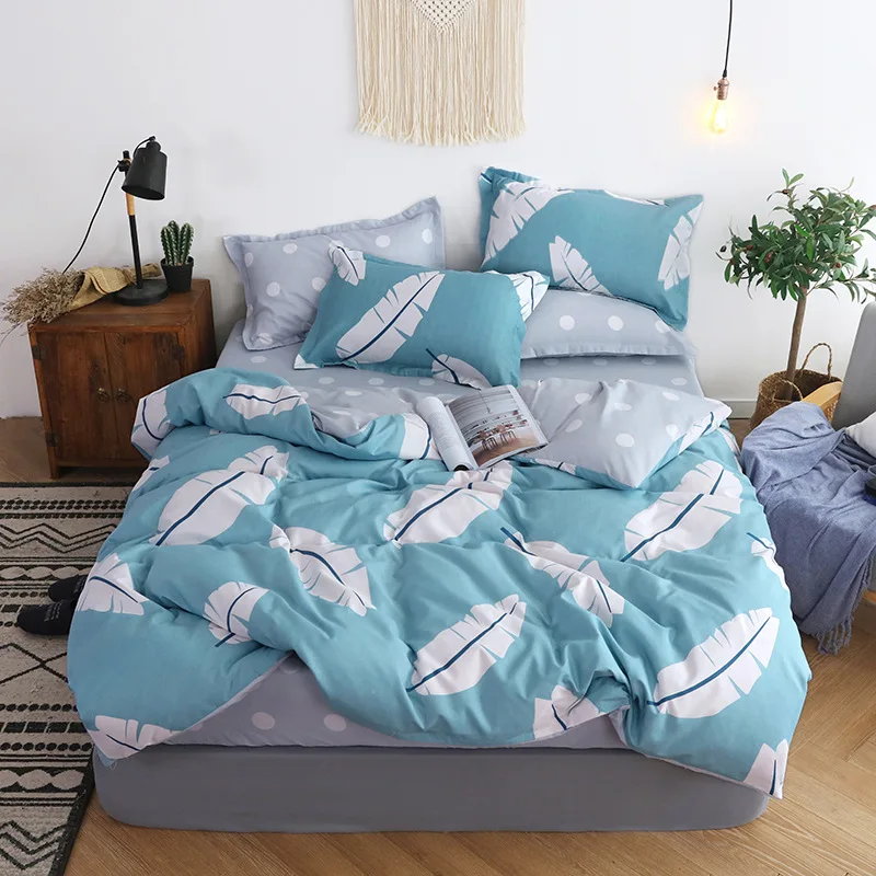 

Bedspread Bedding Set Antislip Multiple-color Bedding Duvet Cover Set Bed Sheet Duvet Set Bed Sheets Pillow Case 4 Pcs Set
